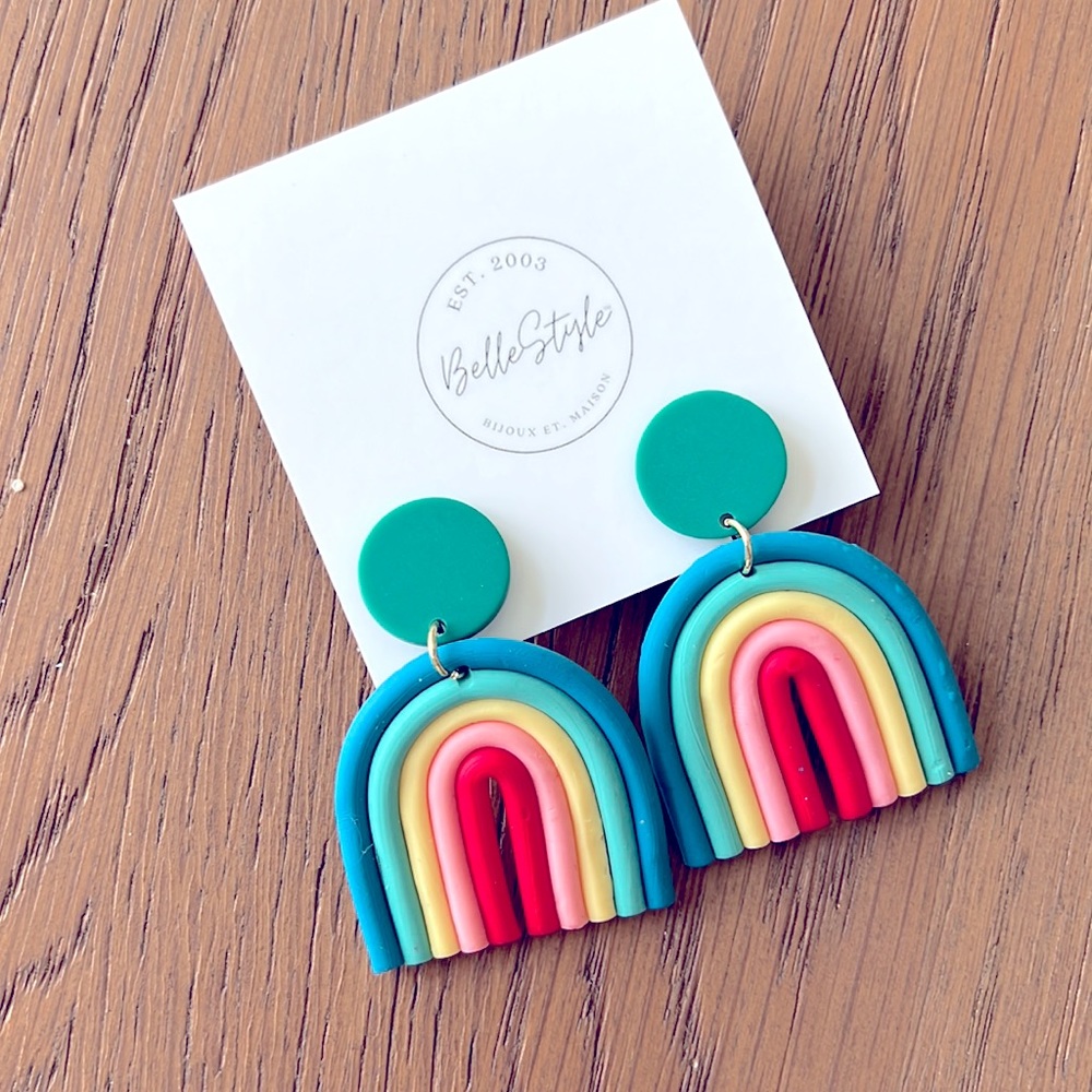 BelleStyle Rainbow Post Earrings